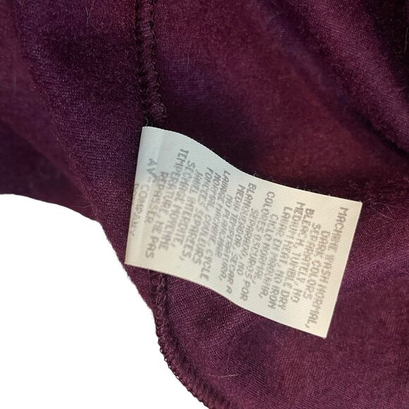 VTG Vanity Fair Maroon House Coat Robe Full Zip Size Medium Plush Elegant USA - Picture 12 of 16